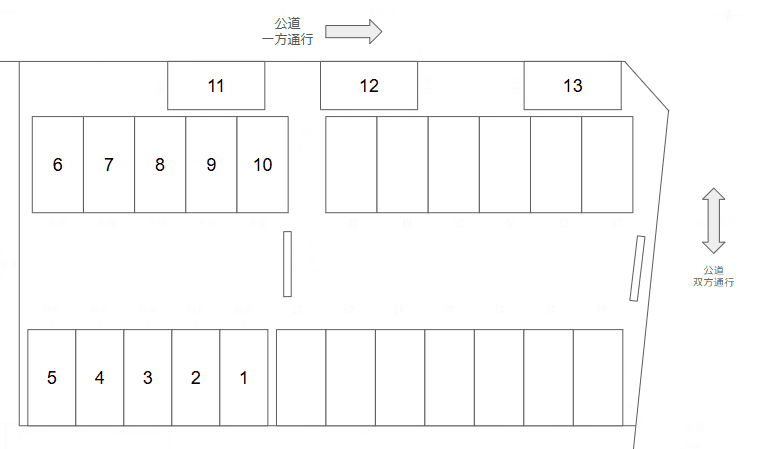 東岡崎駅前第１０の駐車配置図