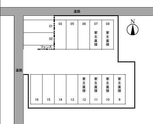 横井城前田パークの駐車配置図