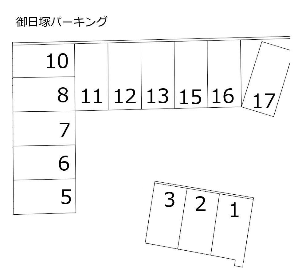 御日塚パーキングの駐車配置図