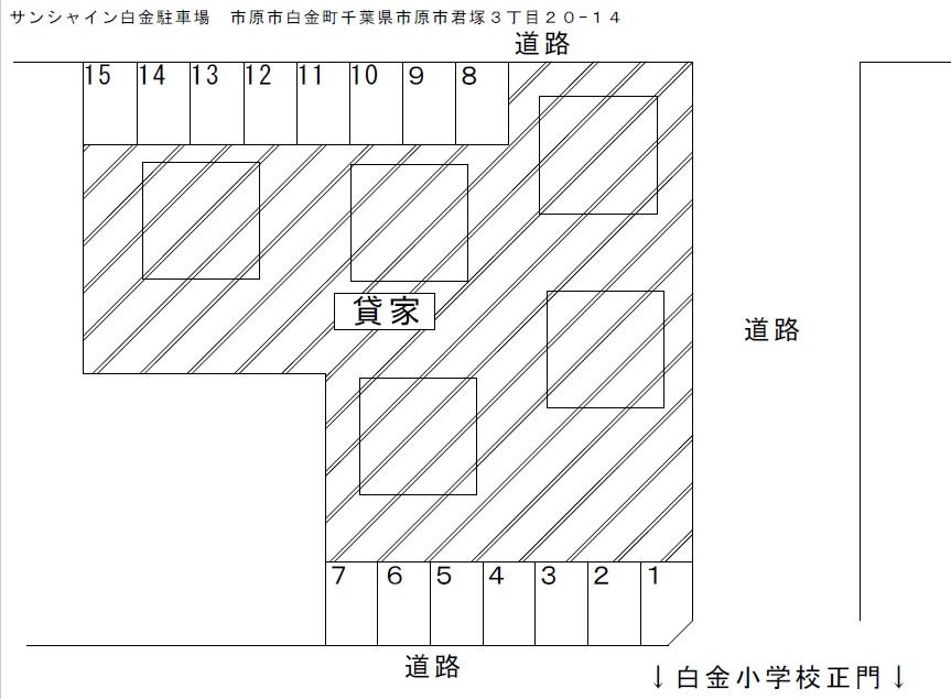 サンシャイン白金駐車場の駐車配置図
