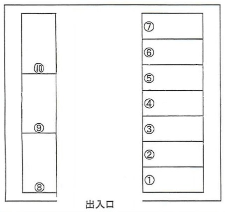 川内澱橋通駐車場の駐車配置図