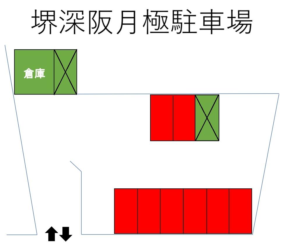 堺深阪月極駐車場の駐車配置図