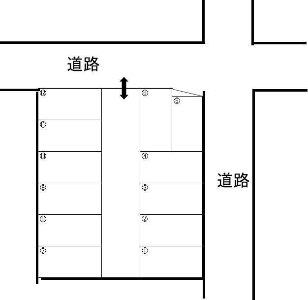 米満駐車場Ａの駐車配置図