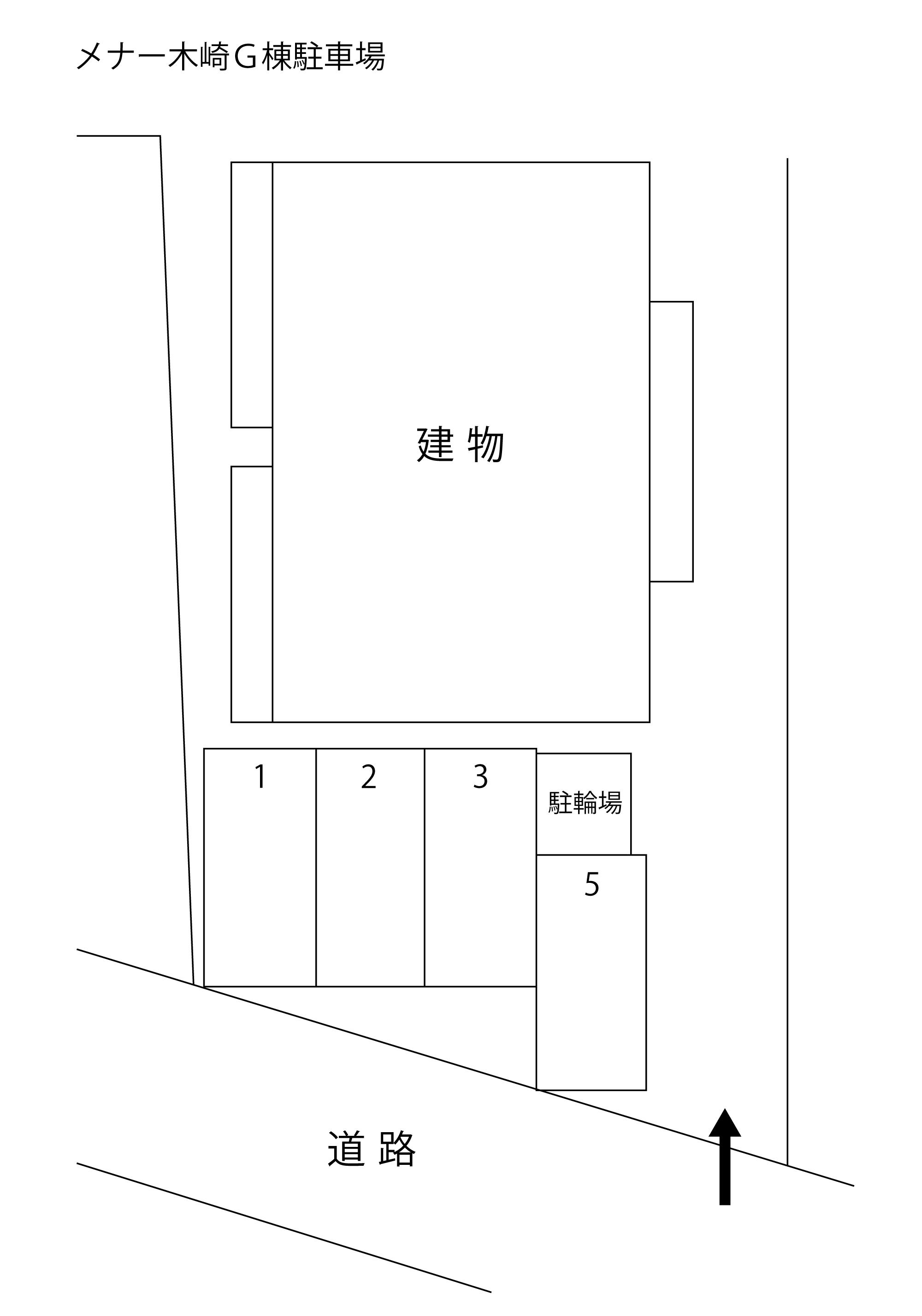 メナー木崎Ｇ棟駐車場の駐車配置図