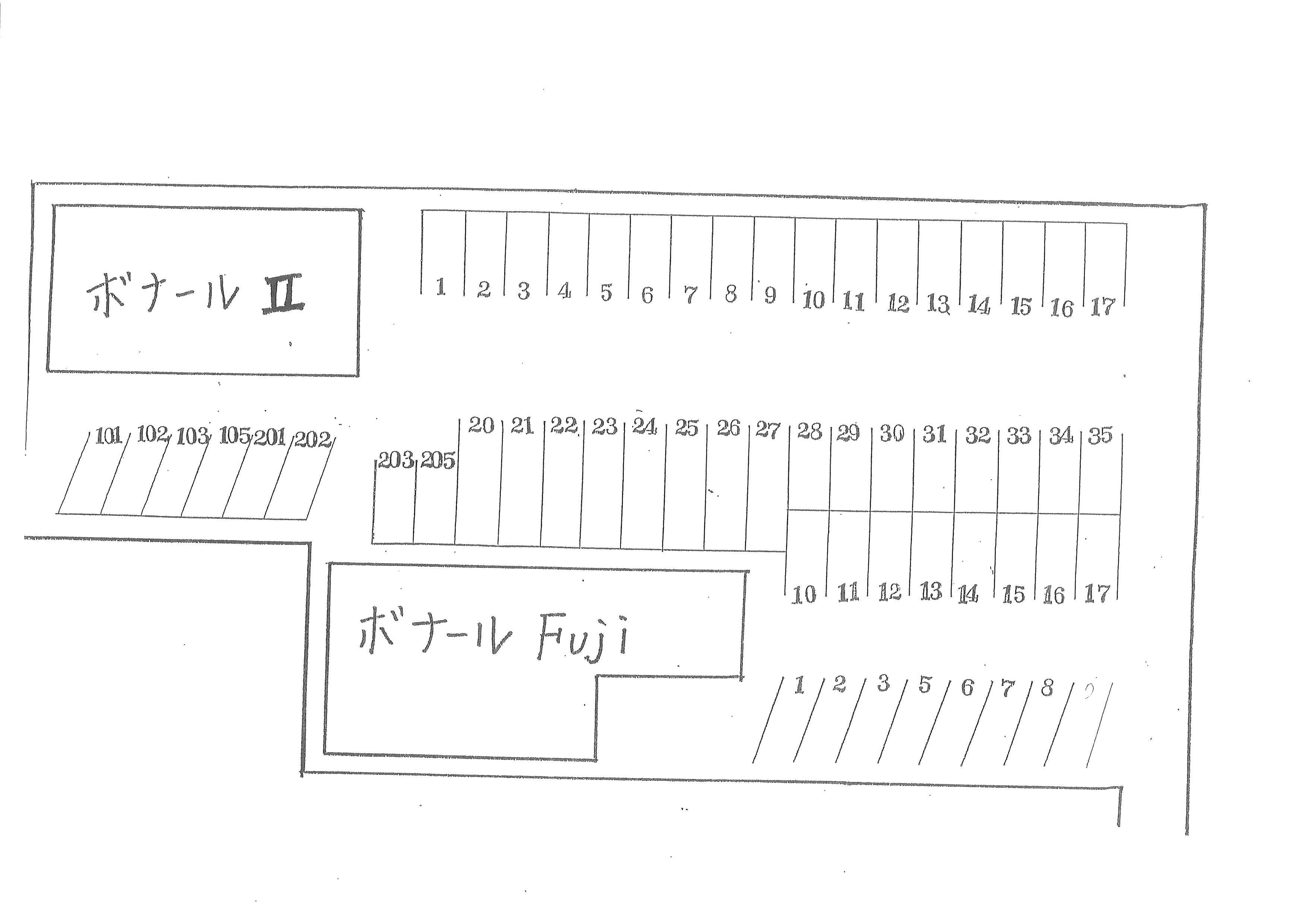 ボナールFUJIの駐車配置図
