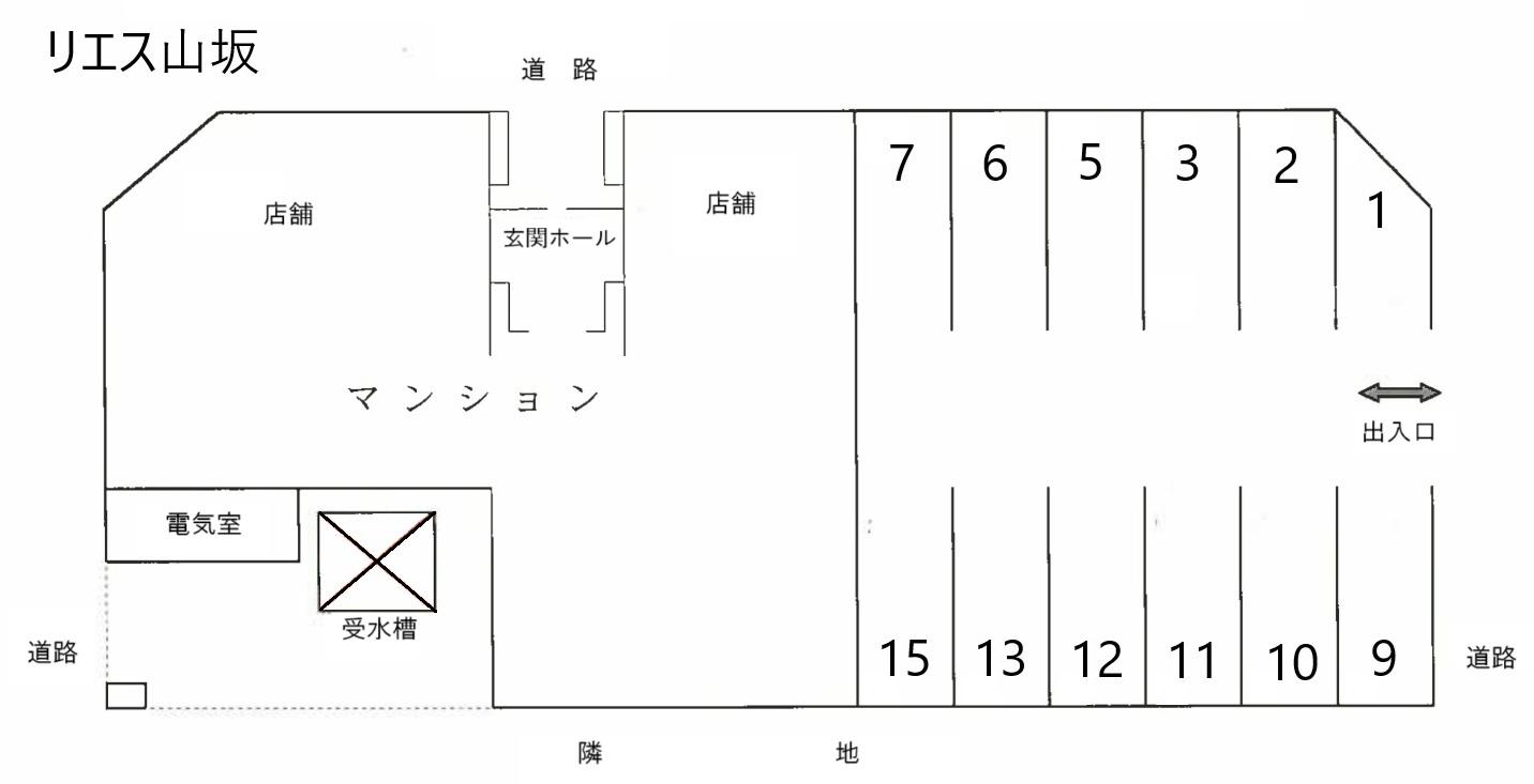 リエス山坂駐車場の駐車配置図