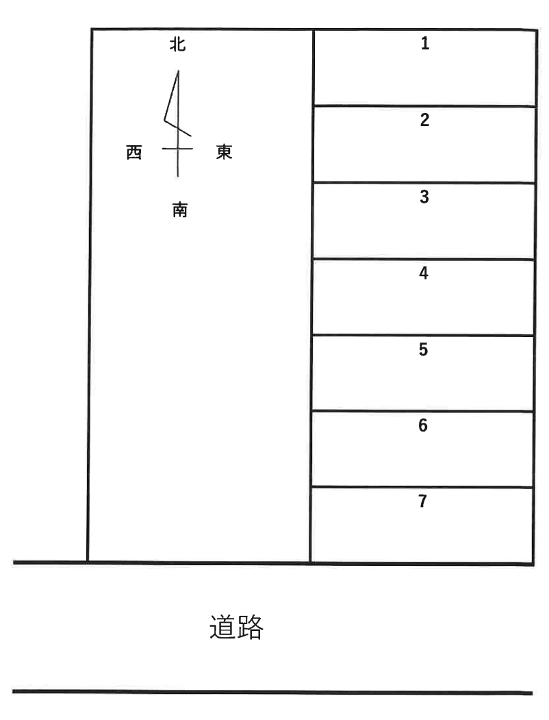 馬郡町2601-24駐車場の駐車配置図