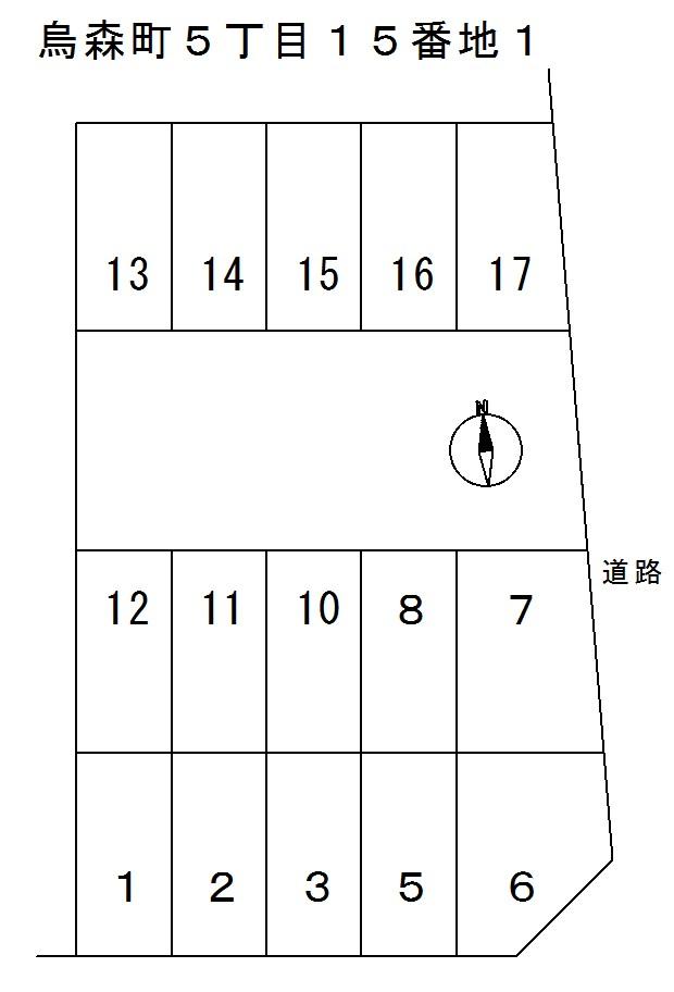 烏森町５丁目１５番地１の駐車配置図