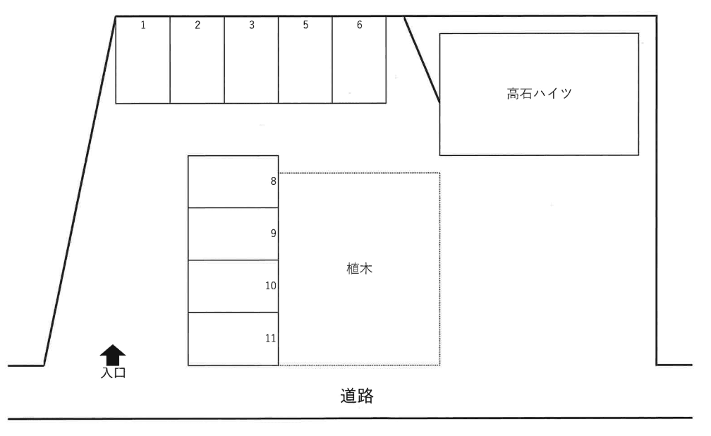 高石駐車場Ⅳの駐車配置図