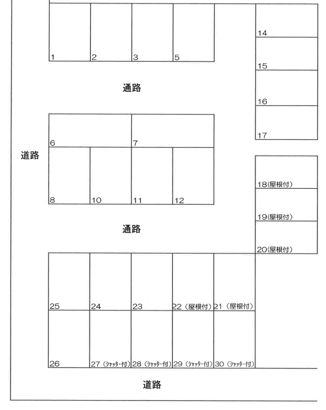 番町・安達駐車場の駐車配置図
