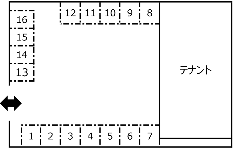 本町通二丁目駐車場の駐車配置図