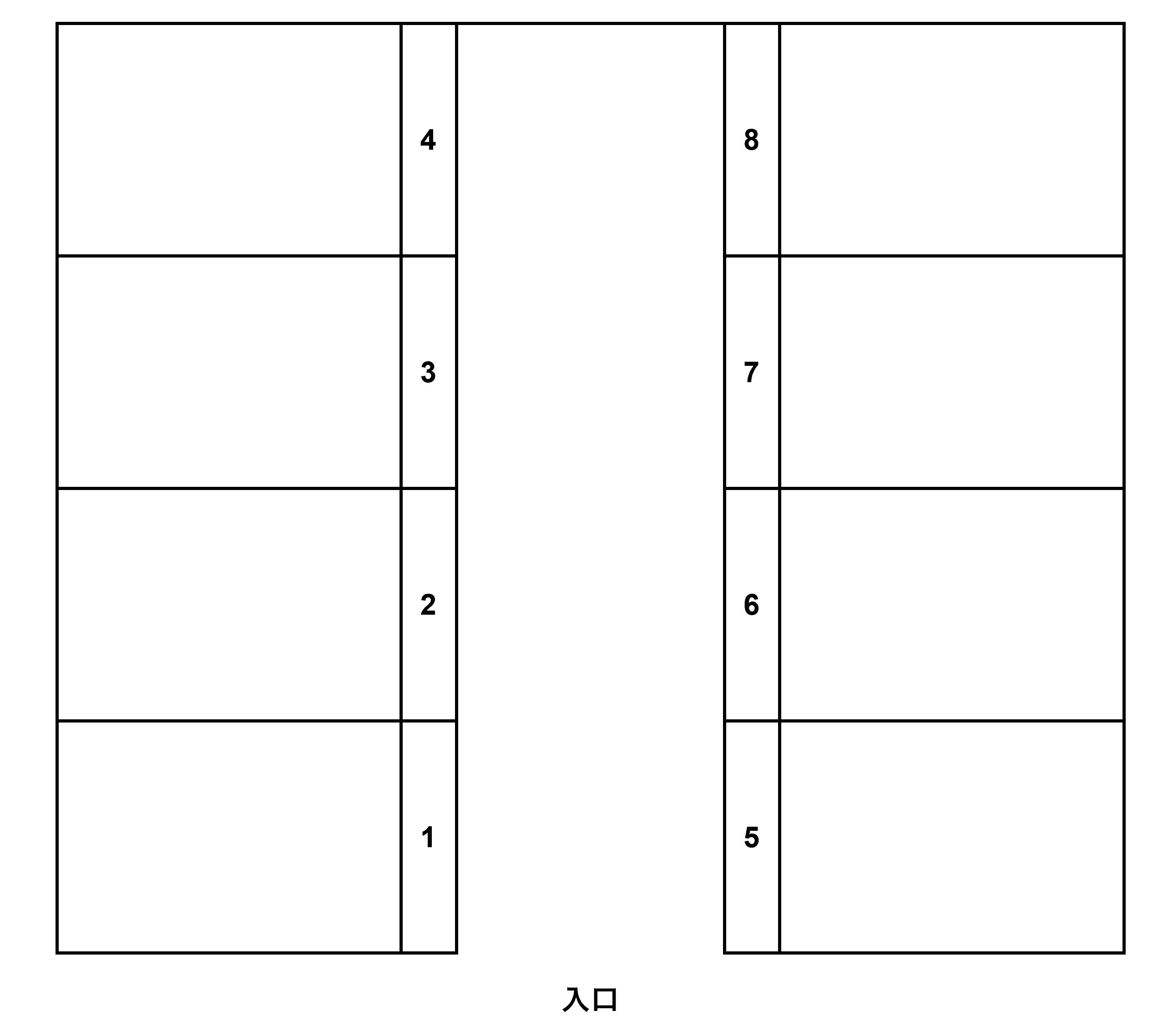 高砂8-23ハイツリー駐車場の駐車配置図
