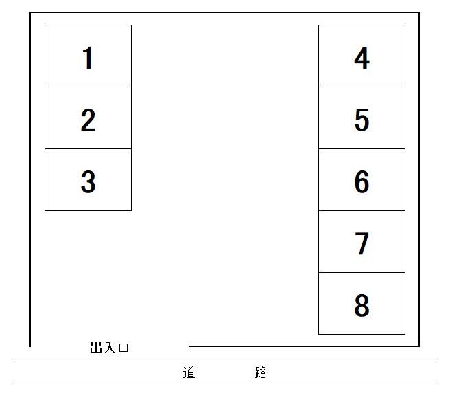 知利別町2丁目　三村楽山駐車場の駐車配置図