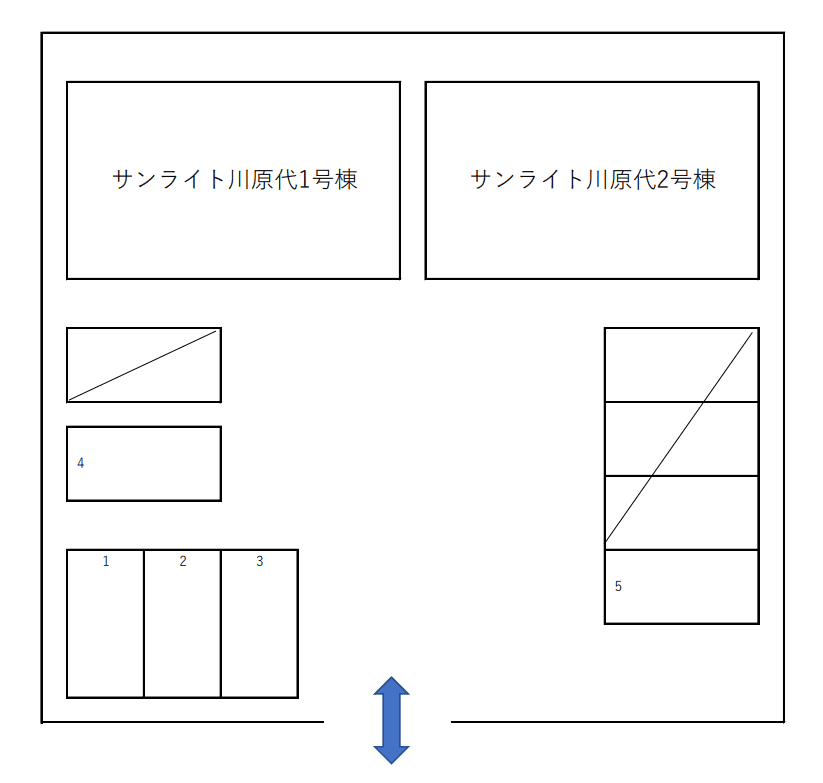 サンライト川原代駐車場の駐車配置図