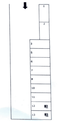 龍馬パーキングの駐車配置図