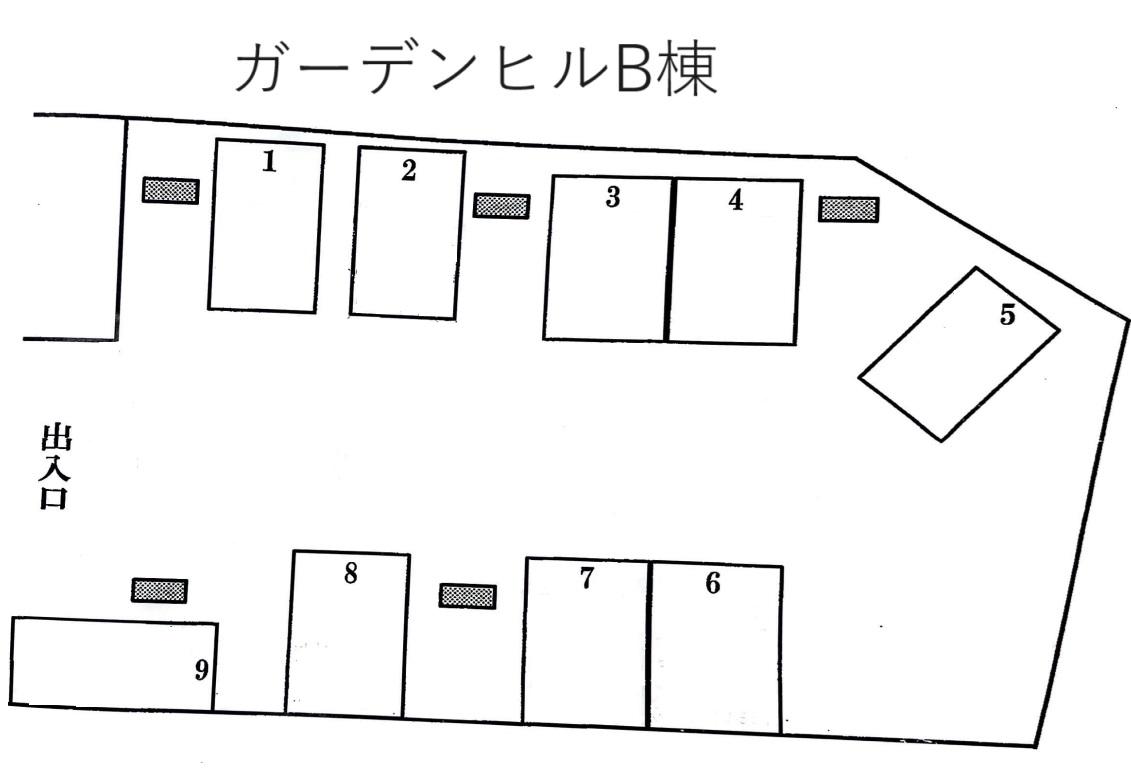 ｶﾞｰﾃﾞﾝﾋﾙＢ棟の駐車配置図