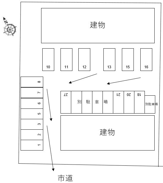 Ｓａｋｕｒａ　Ｐａｌａｃｅ　Ｃの駐車配置図