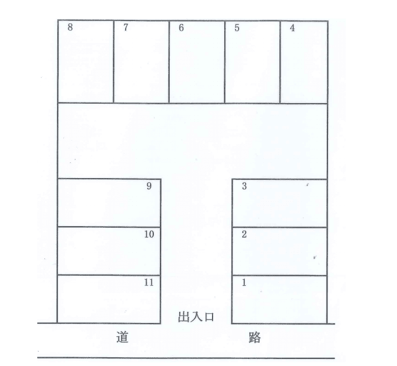 藤井駐車場の駐車配置図