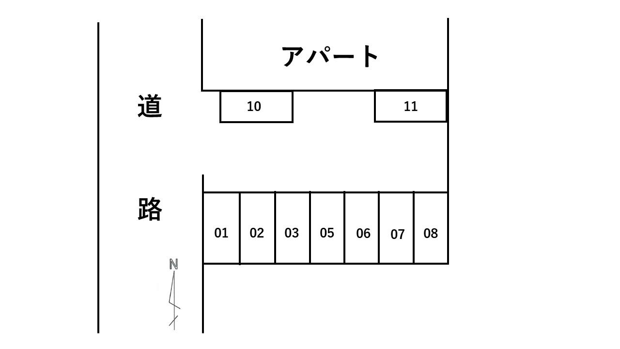 プラムハイツⅢ駐車場の駐車配置図