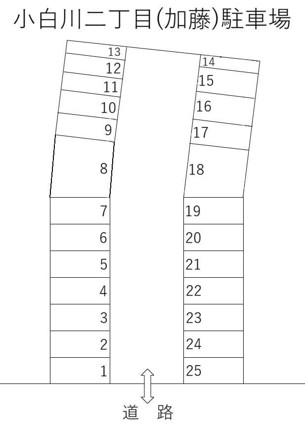 小白川二丁目駐車場 No.30の駐車配置図