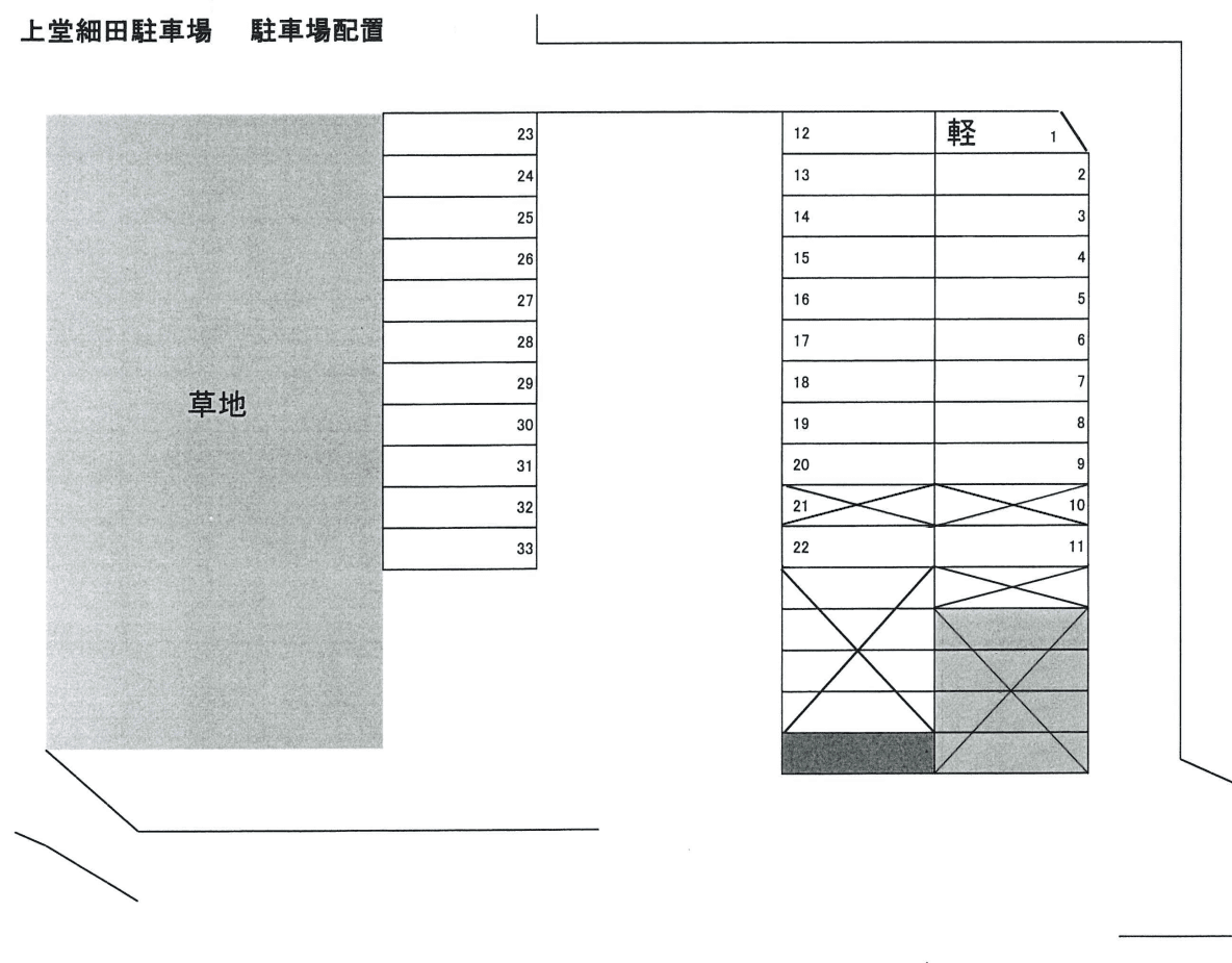 上堂　細田駐車場の駐車配置図