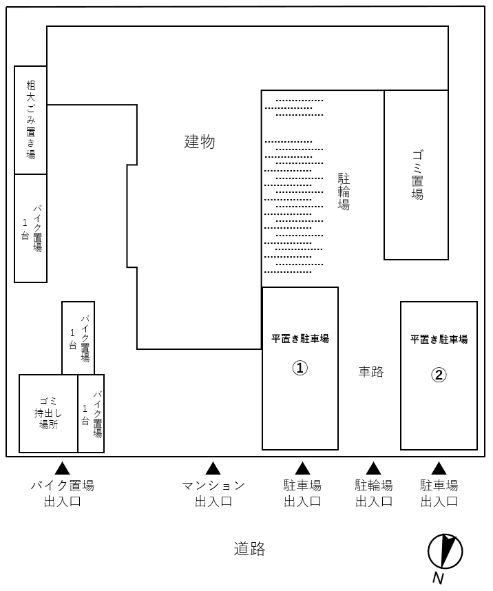 ライズコート東京イーストの駐車配置図