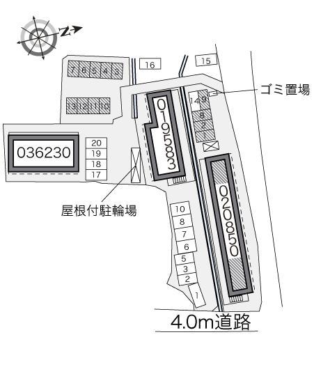 伏見Ⅱ(20850)　敷地外駐車場の駐車配置図