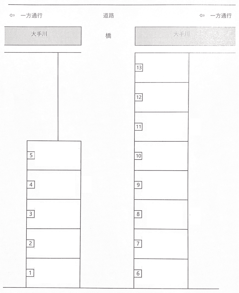 萩原よしのや駐車場の駐車配置図