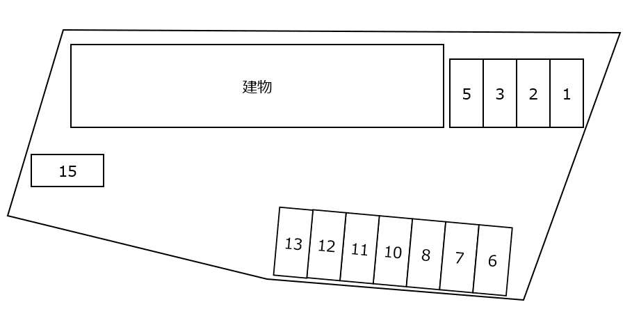 ｇｒａｃｉａ　Ａｓａｈｉ別駐車場の駐車配置図