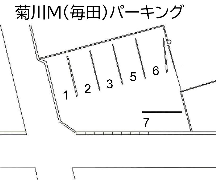 菊川M(毎田)パーキングの駐車配置図
