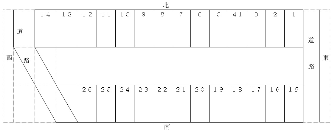 猿海道一丁目駐車場【41】の駐車配置図