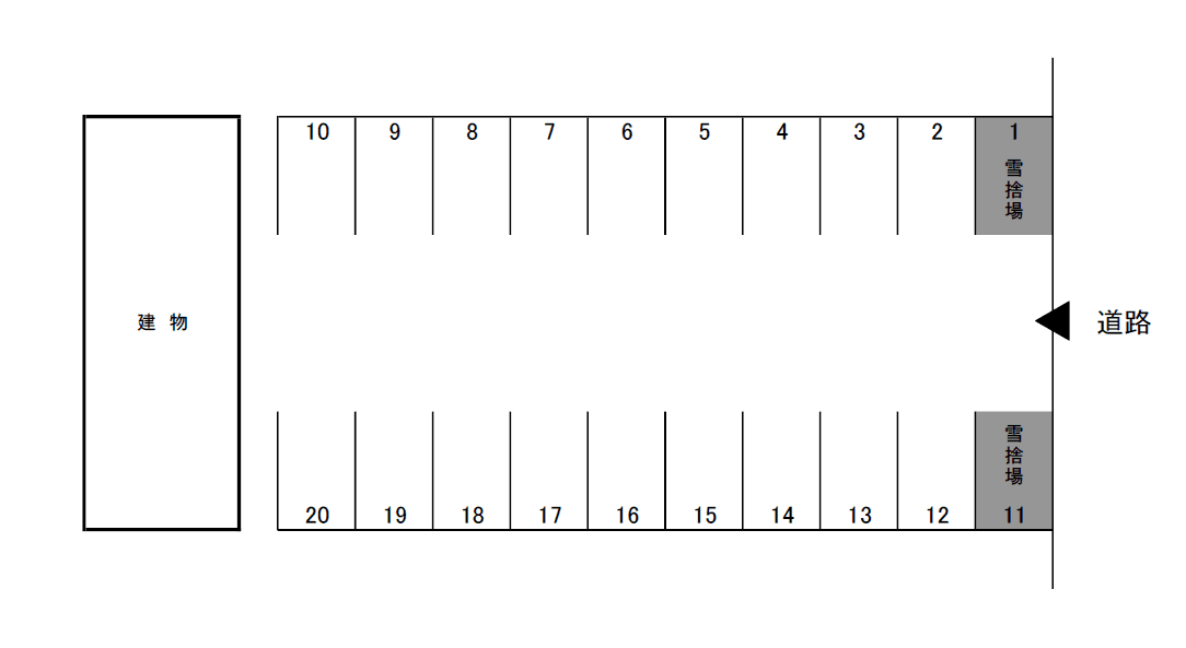 品川町村田駐車場の駐車配置図