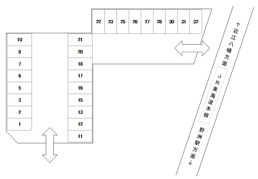 駅一駐車場1の駐車配置図