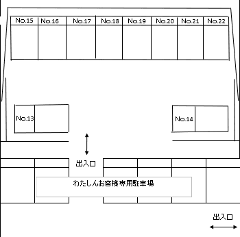わたしん京葉有料駐車場の駐車配置図