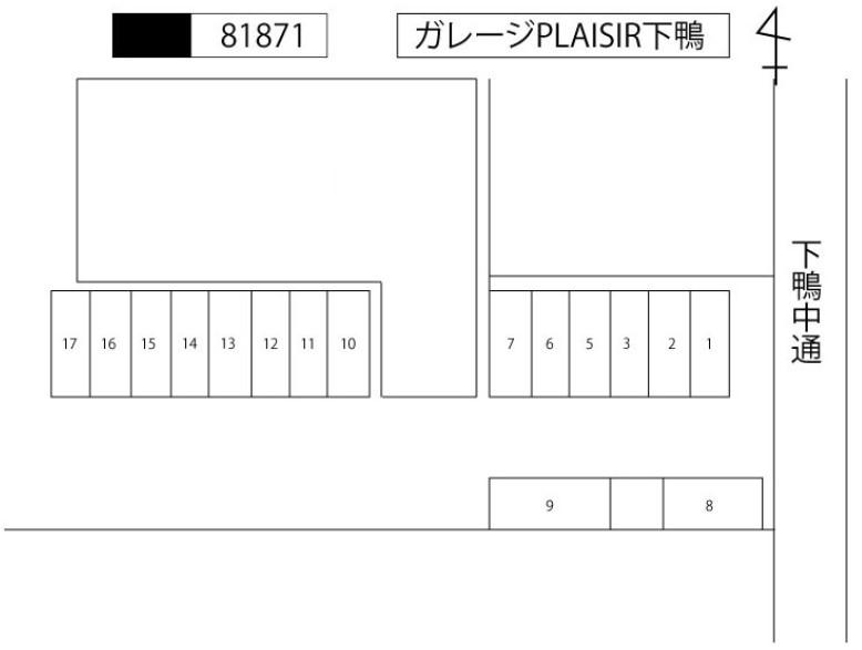 ガレージＰＬＡＩＳＩＲ下鴨の駐車配置図