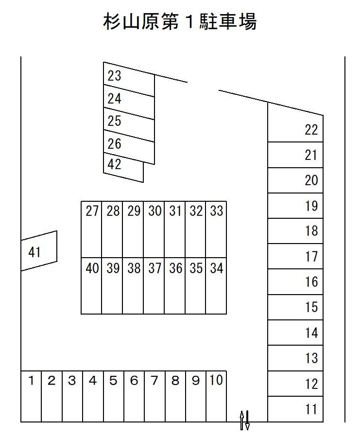 杉山原第１駐車場の駐車配置図