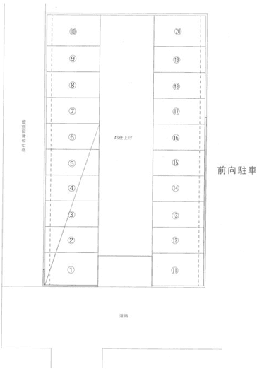 幸谷あかつき公園駐車場の駐車配置図