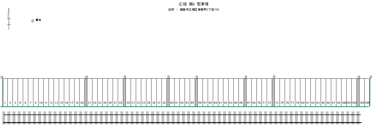 広畑第８駐車場の駐車配置図