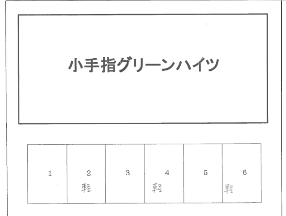 小手指ｸﾞﾘｰﾝﾊｲﾂ 駐車場の駐車配置図