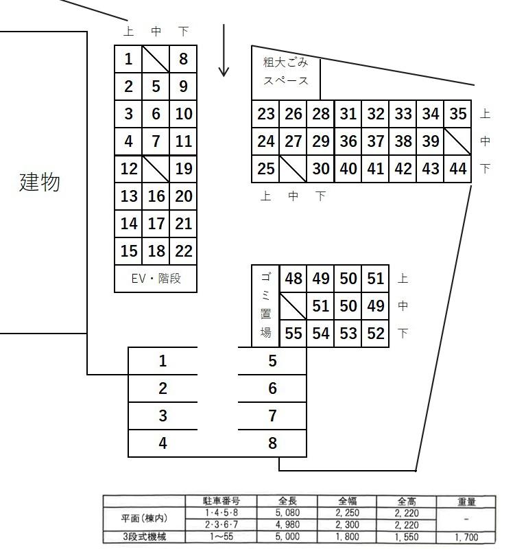 パーキング 此花Ⅰの駐車配置図