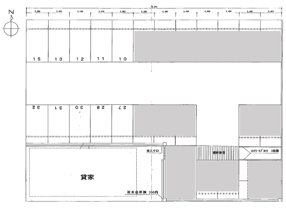 木屋町ガレージ２の駐車配置図