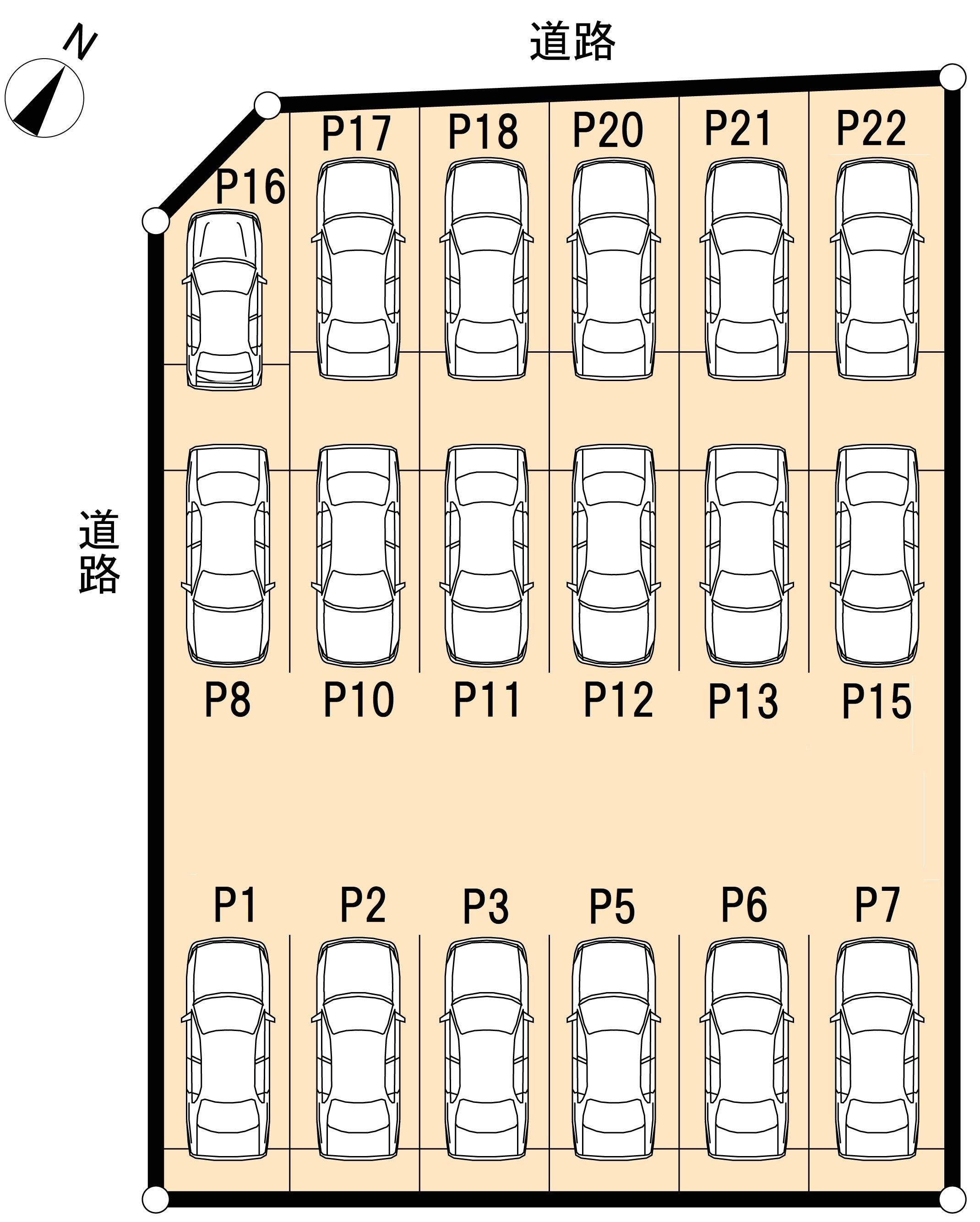 内田パーキングの駐車配置図
