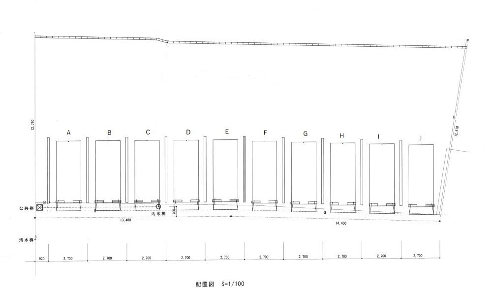 東新町パーキングの駐車配置図
