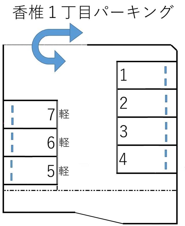 香椎１丁目パーキングの駐車配置図