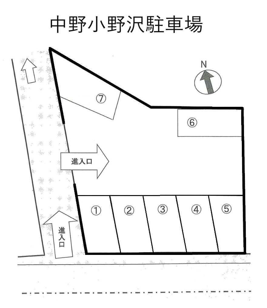 中野小野沢駐車場の駐車配置図