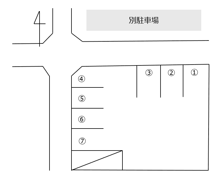 共和町3丁目13番1駐車場の駐車配置図