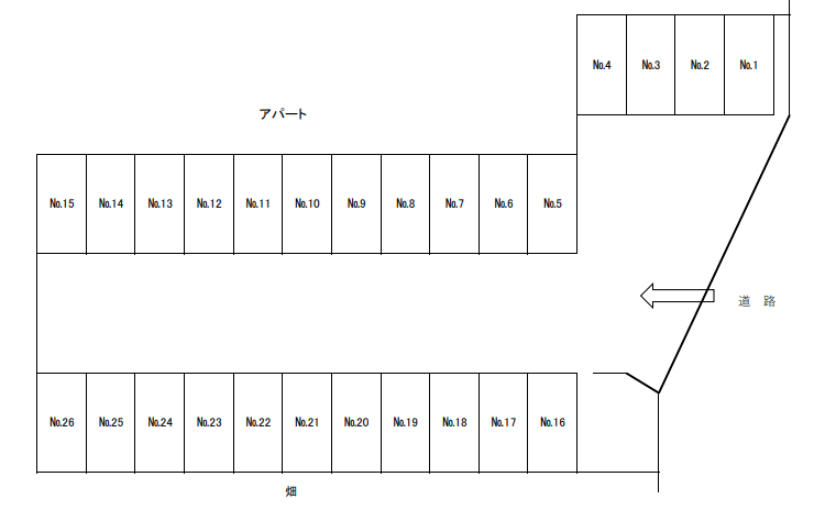 高倉2丁目月極駐車場の駐車配置図