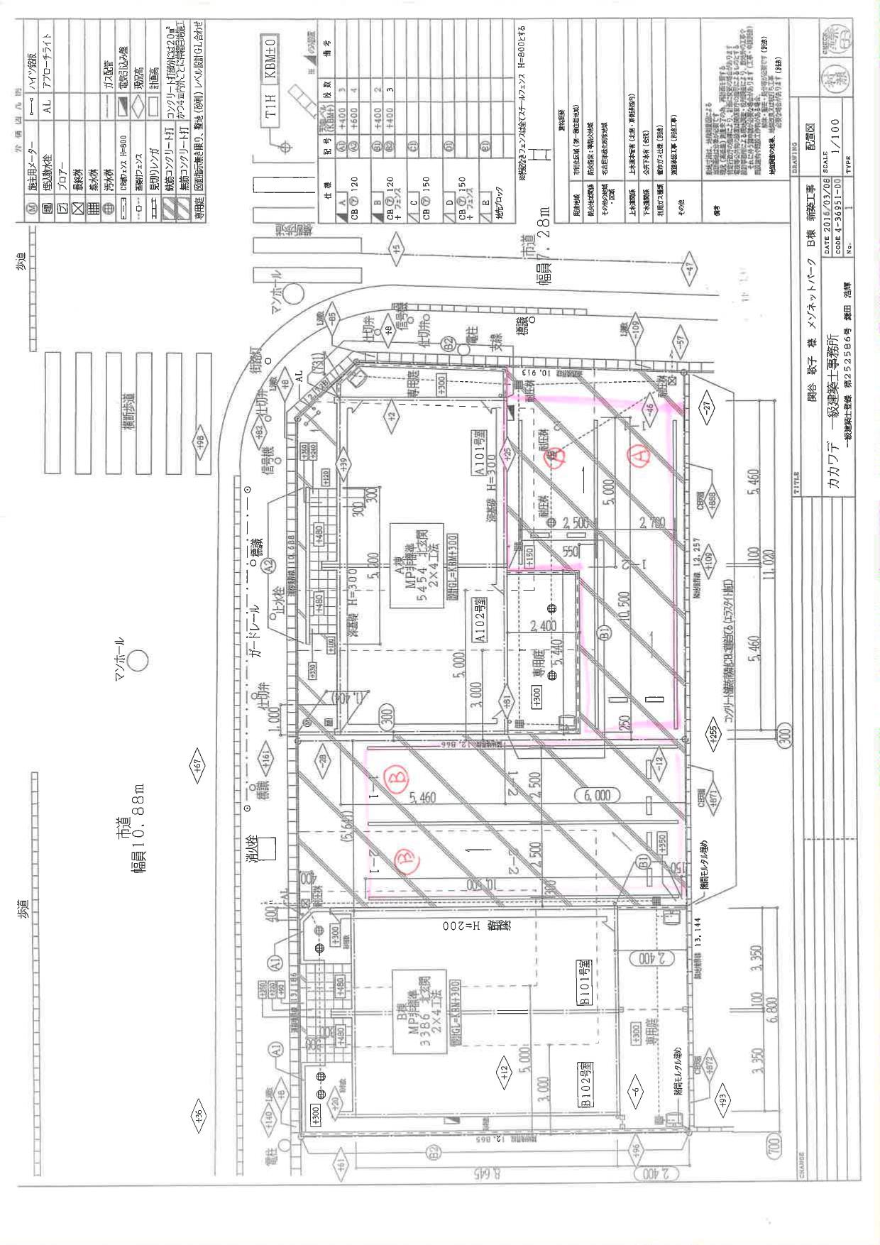 140441ｼｬﾝﾃⅠの駐車配置図