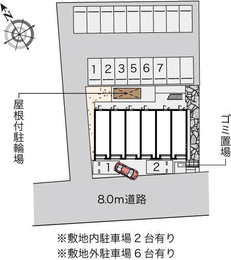 クレイノＨＡＮＡ(58371)の駐車配置図