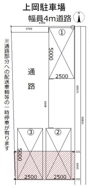 上岡駐車場の駐車配置図